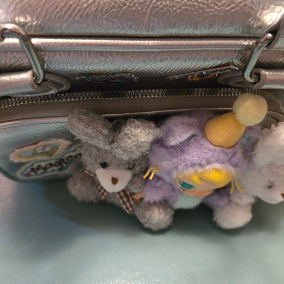 Y2K Silver Handbag w/Optional Backpack Straps-Embellished with Plush Baby Molly main image 5